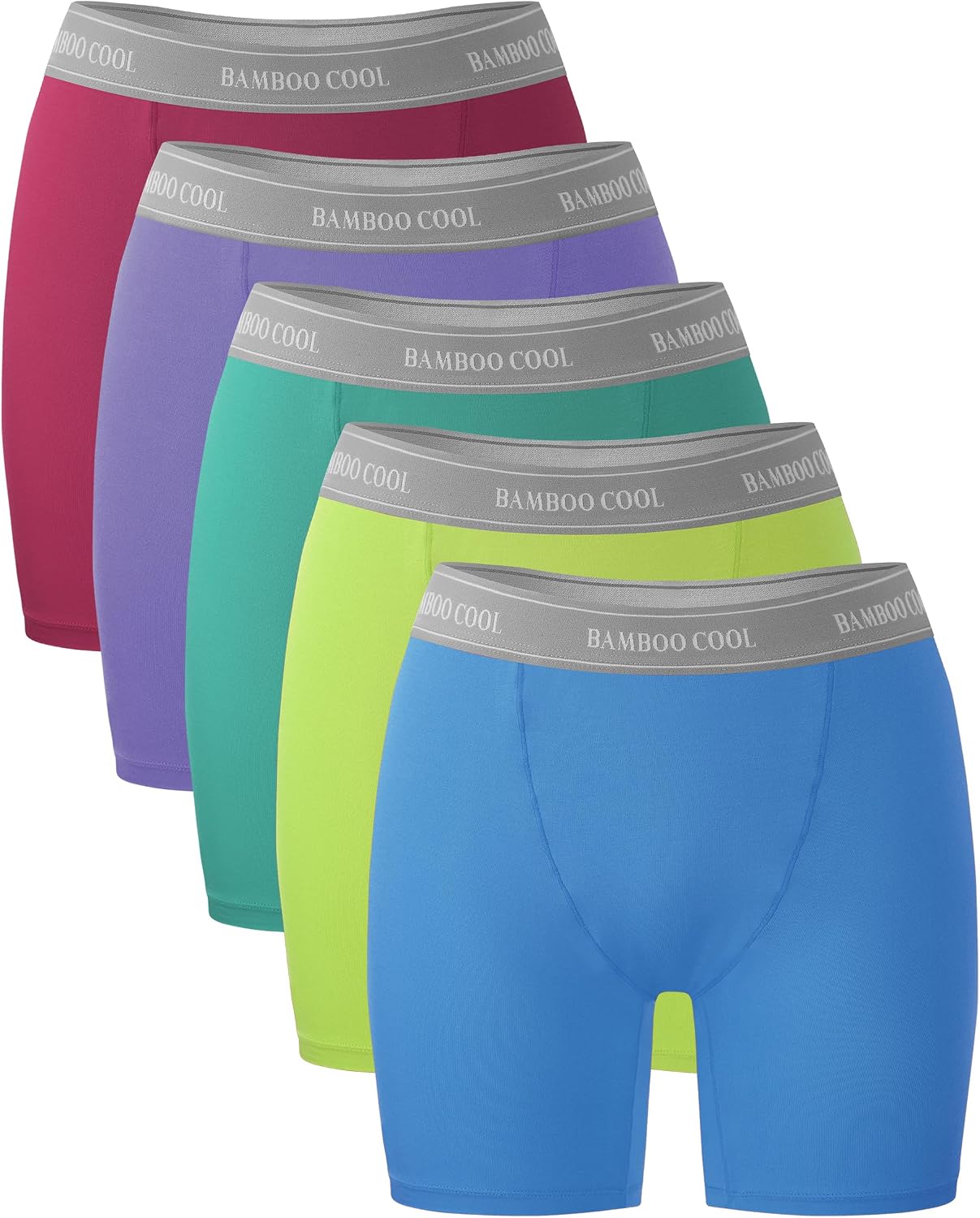 Detalle de BAMBOO COOL Women's Boxer Briefs, Soft Stretch Boy Shorts, 5-Pack