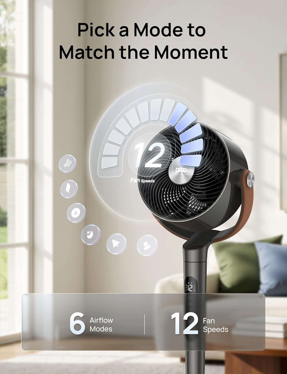 Detalle 2 de Dreo 43 Inch Smart Standing Fan