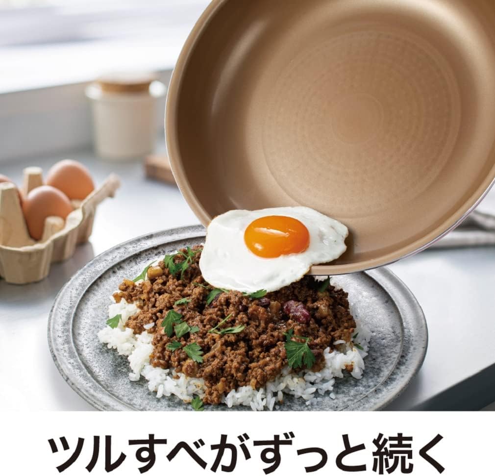 Detalle 2 de ドウシシャ evercook α EAFP26DRD 炒め鍋 26cm IH・ガス対応 軽量ワインレッド