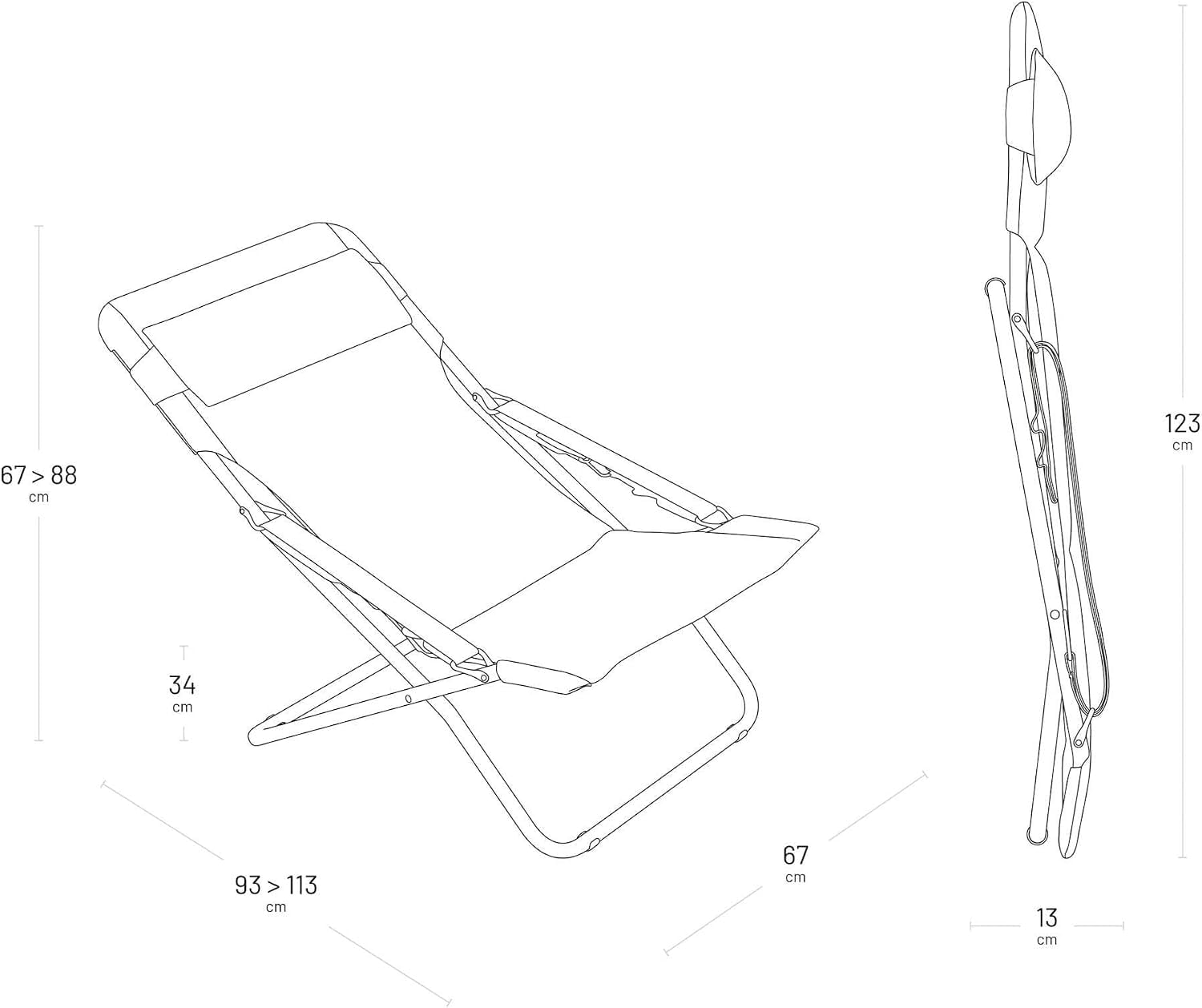 Detalle de Lafuma Mobilier Transabed LFM2853 – składany leżak Air Comfort, 3 pozycje, antracytowy