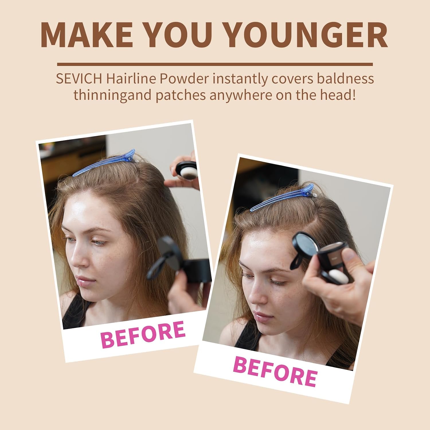 Detalle de Sevich Hairline Powder (Black) for Instant Root Touch-Ups and Thinning Coverage