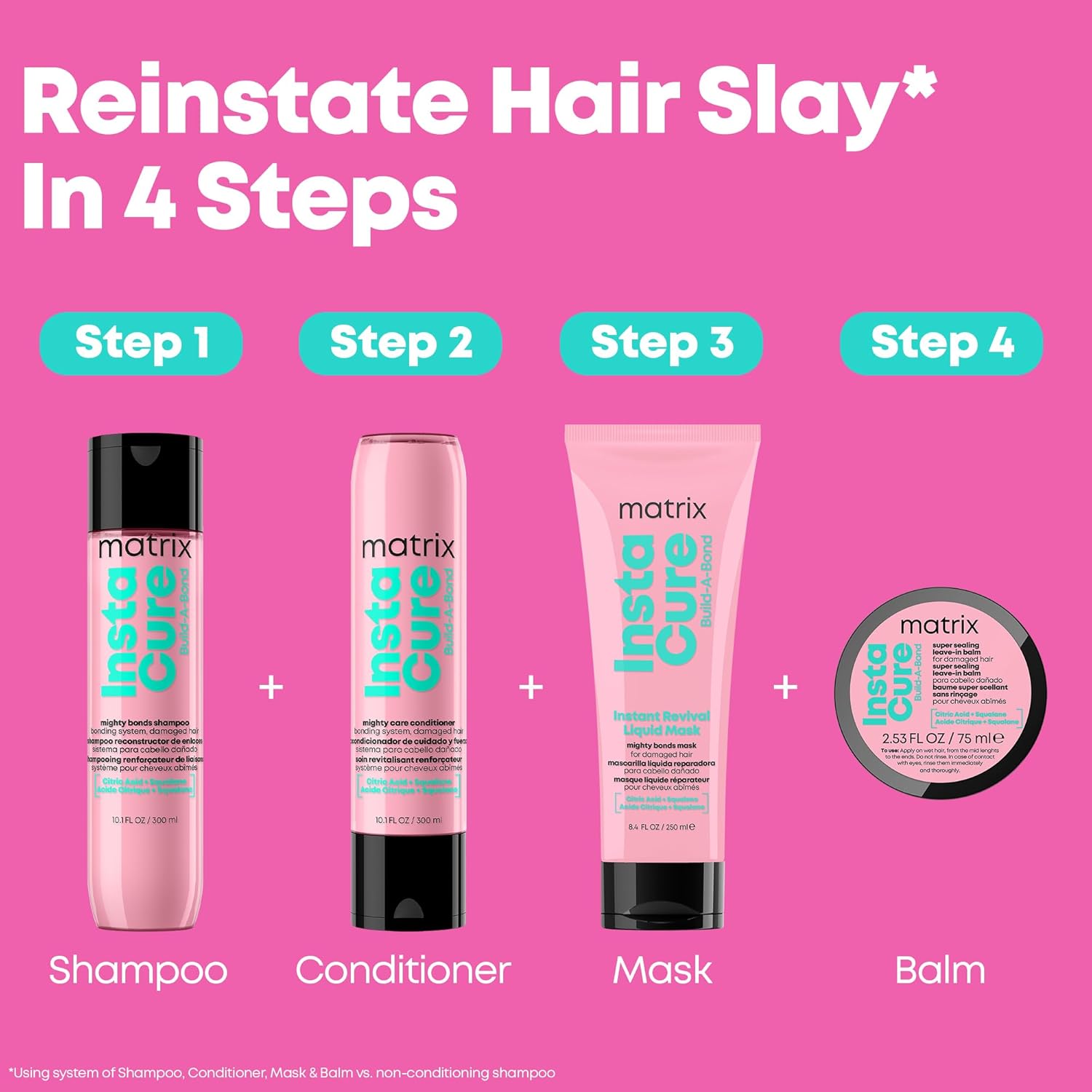 Thumbnail 5 de Matrix Build A Bond Mighty Bonds shampoo and conditioner routine for damaged hair (300ml each)