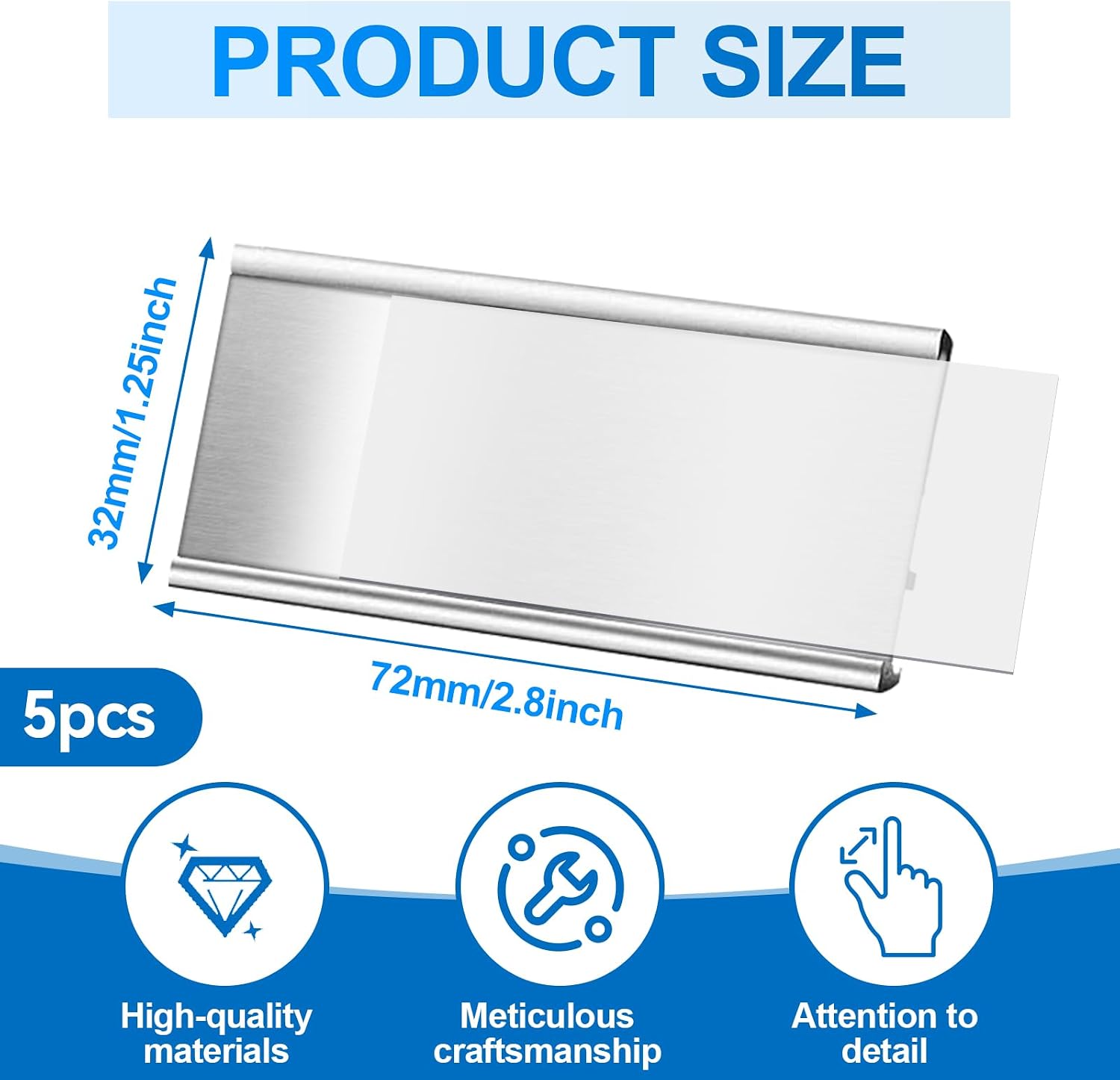 Detalle 2 de Namensschilder Magnet 10er Set 72×35 mm