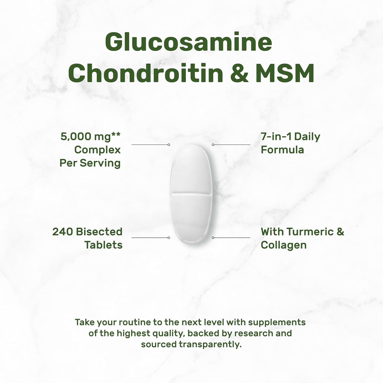 Detalle de Glucosamine Chondroitin Joint Supplement, 240 Tablets