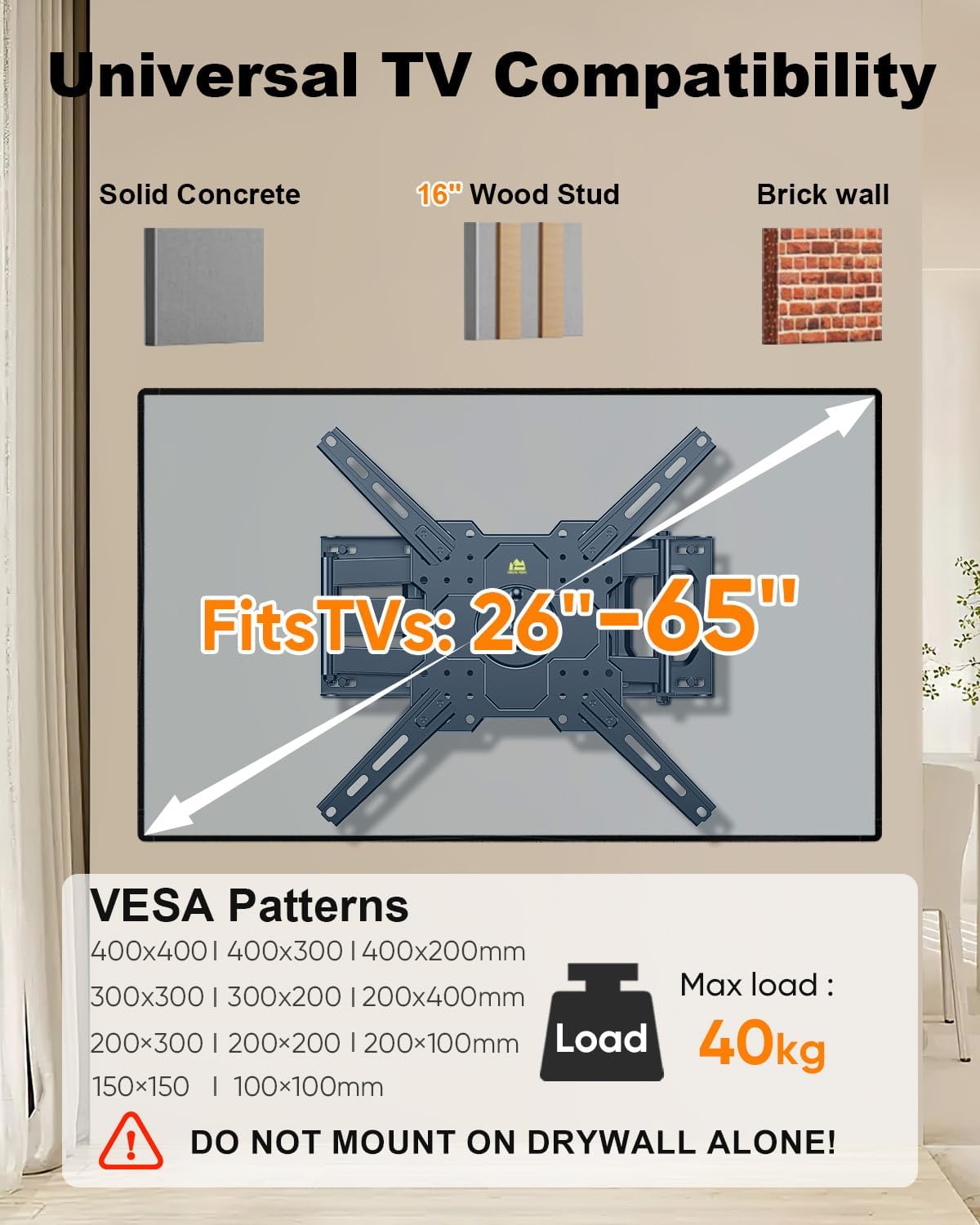 Detalle 2 de FORGING MOUNT 180° Landscape to Portrait TV Wall Mount for 26–65 Inch TVs