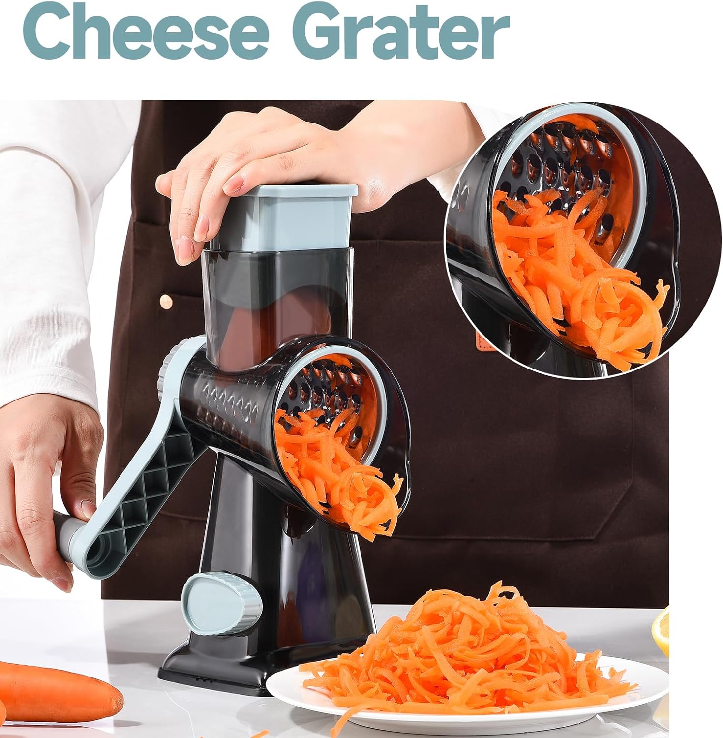 Thumbnail 6 de Ziweaye Rotary Cheese Grater with Handle