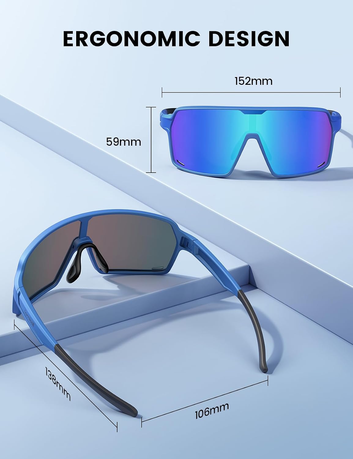Thumbnail 5 de Lamicall Polarized Cycling Sunglasses 29g TR90 UV400