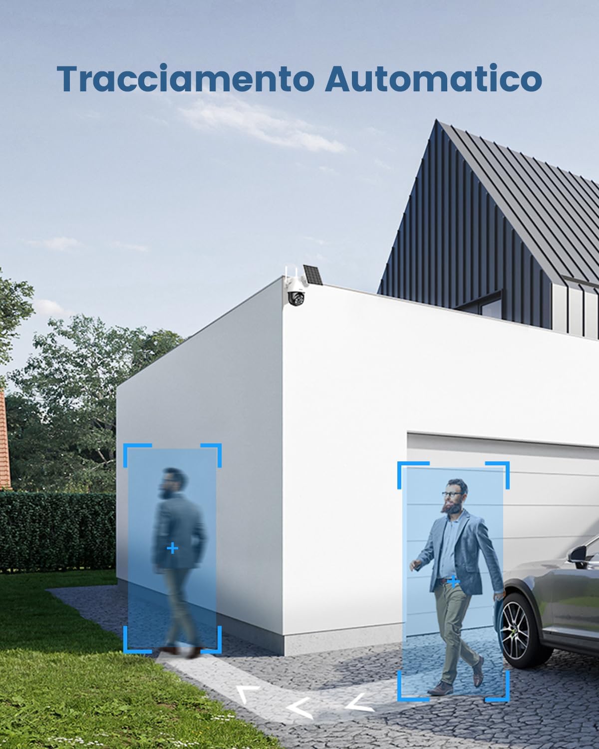 Thumbnail 3 de aosu 3K Telecamera WiFi Esterno Senza Fili con pannello solare, 360° e PIR