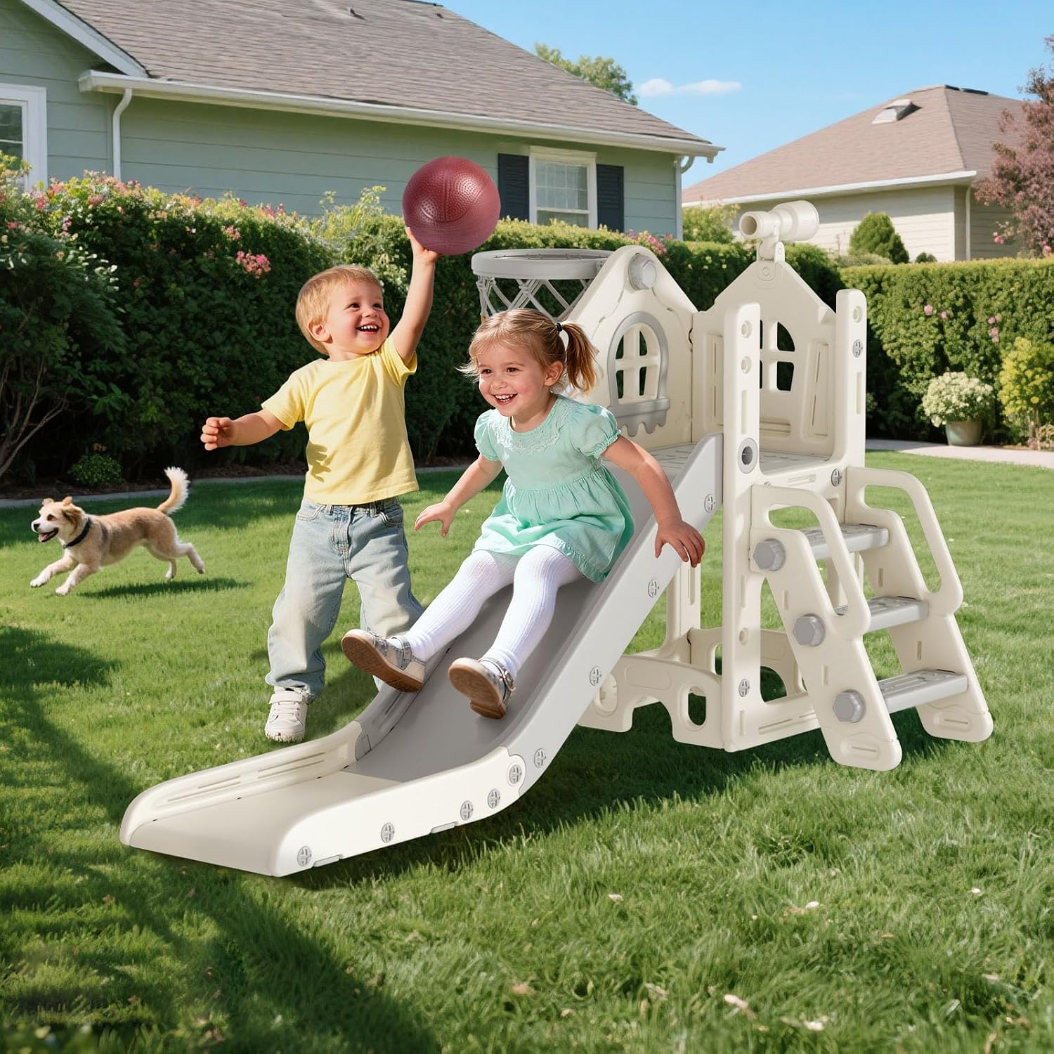 Thumbnail 4 de BIERUM 6 in 1 Toddler Slide – L-Shaped Indoor/Outdoor Playset for Ages 1-3