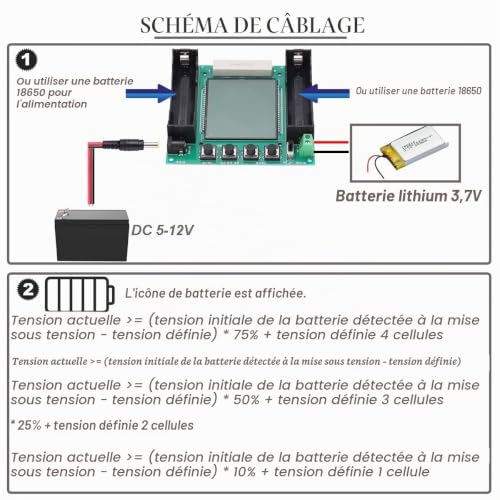 Thumbnail 5 de Youmile Testeur de capacité de batterie lithium 18650 XH M239 – haute précision MAh/MWh