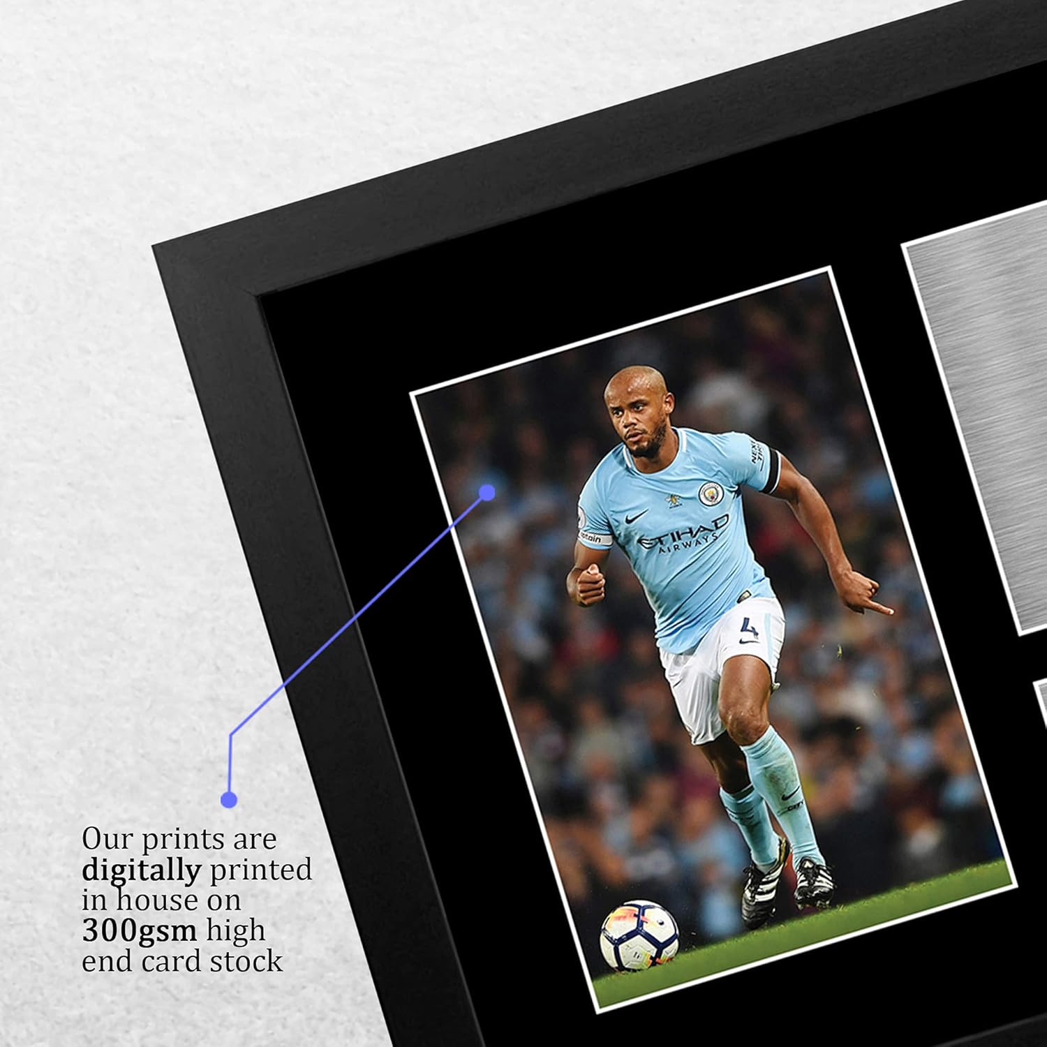 Thumbnail 3 de HWC Trading Vincent Kompany signed framed A4 gift print (Manchester City) display
