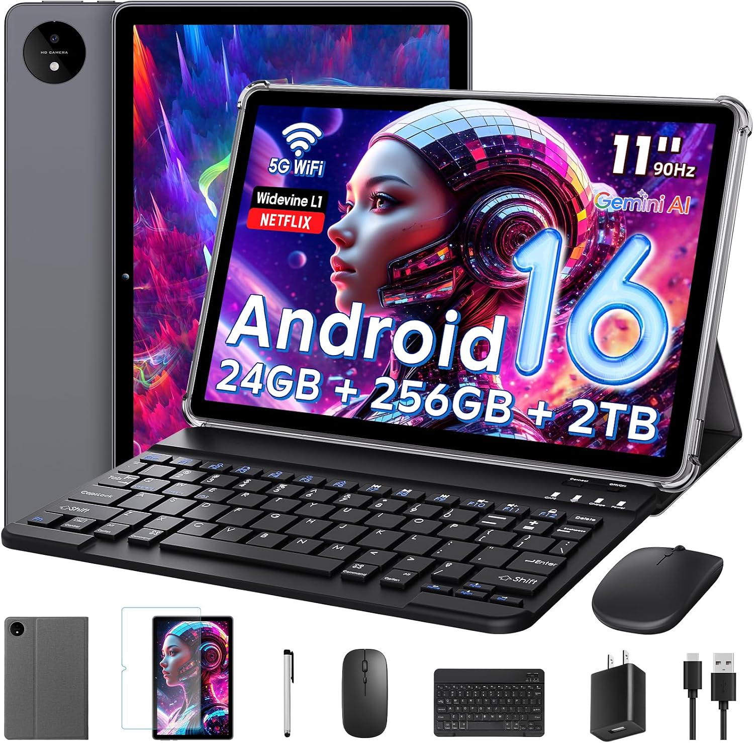 Detalle de Android 16 Tablet 11 Inch — 24GB RAM, 256GB ROM