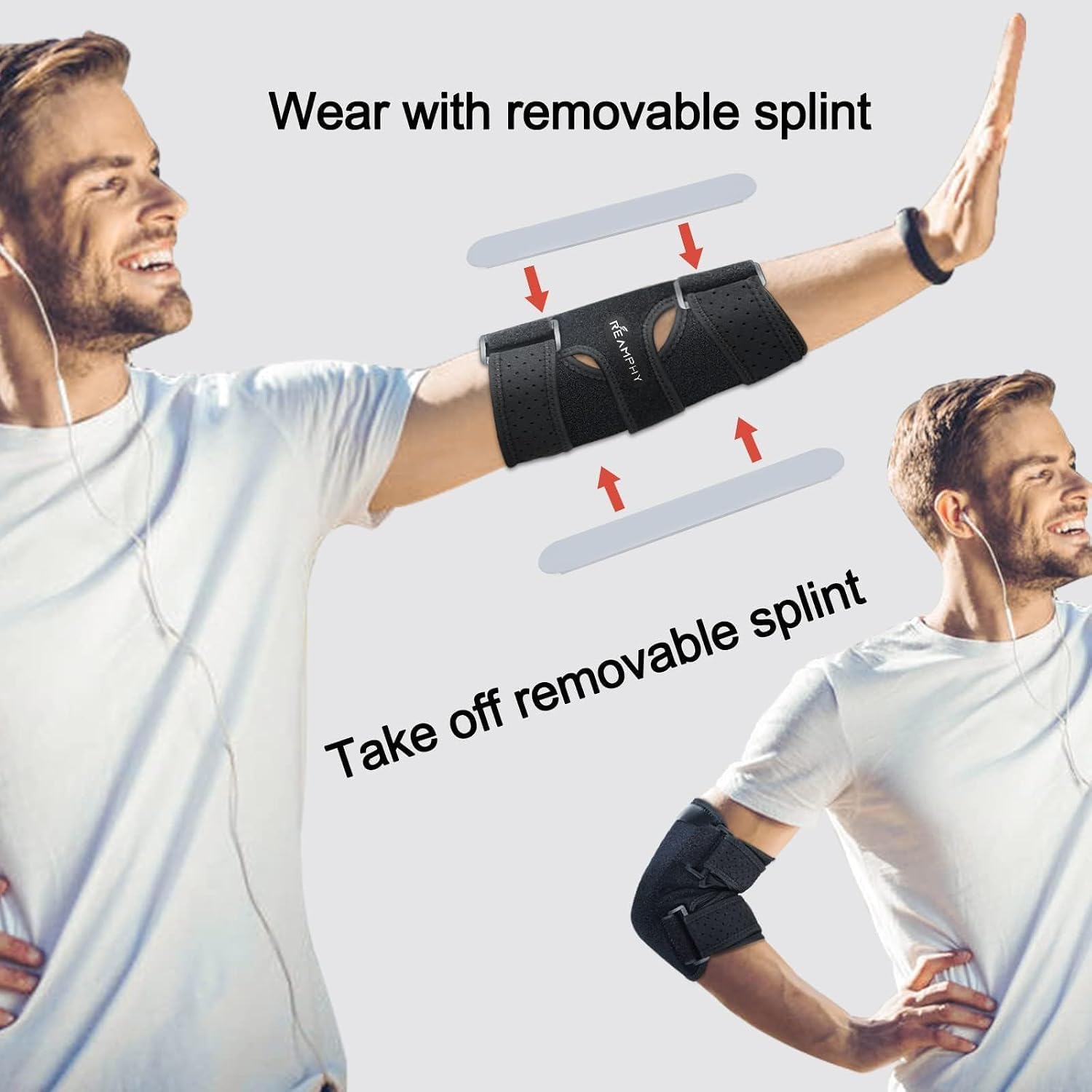 Detalle de Reamphy Small Elbow Brace, Adjustable Night Support Splint for Adults