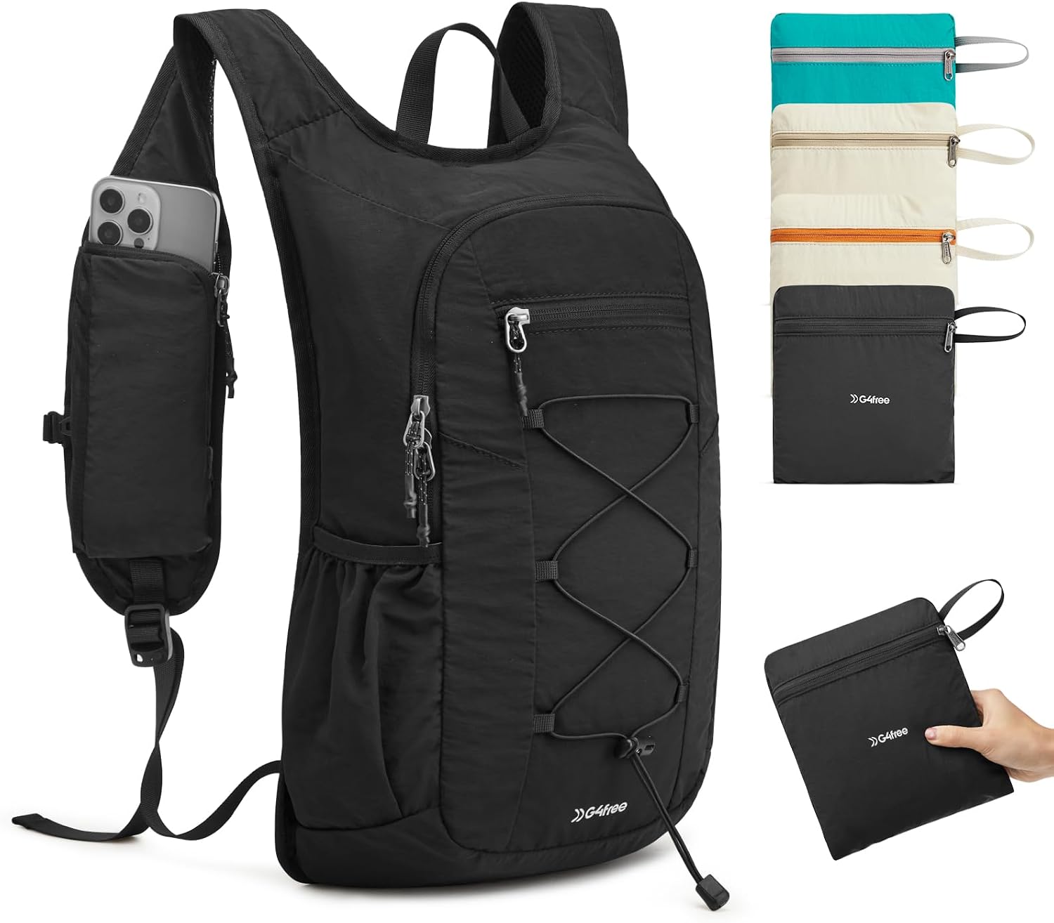 Detalle de G4Free 20L Packable Hiking Backpack, Water-Repellent Nylon Daypack