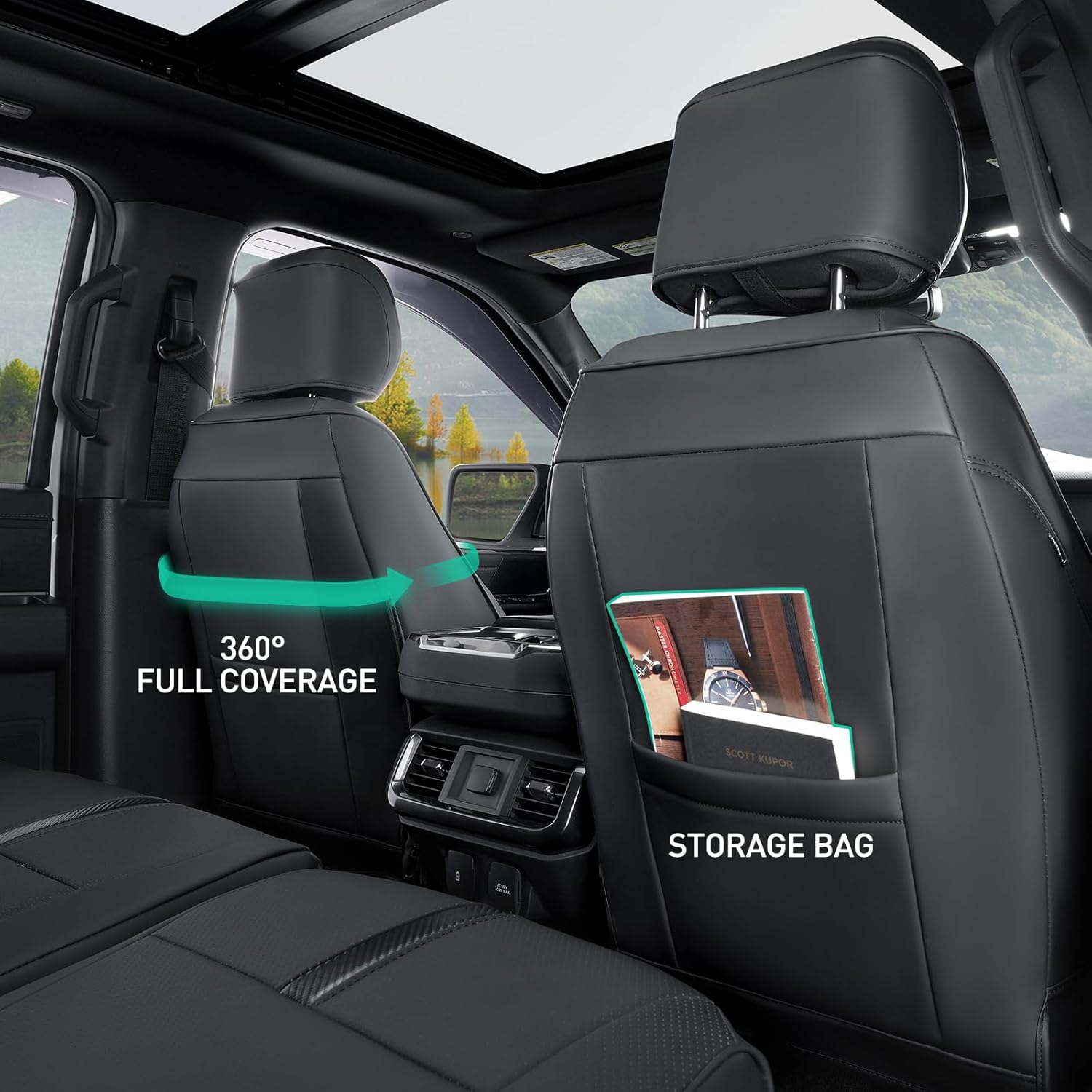 Thumbnail 5 de DiffCar Custom Fit Leather Waterproof Seat Covers for Ford F-150 SuperCrew/Crew Cab (2015-2023, 2024-2026)