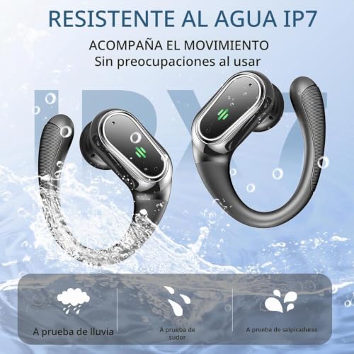 Detalle 2 de Rolosar Auriculares inalámbricos Bluetooth Deportivos 5.4 HiFi Estéreo