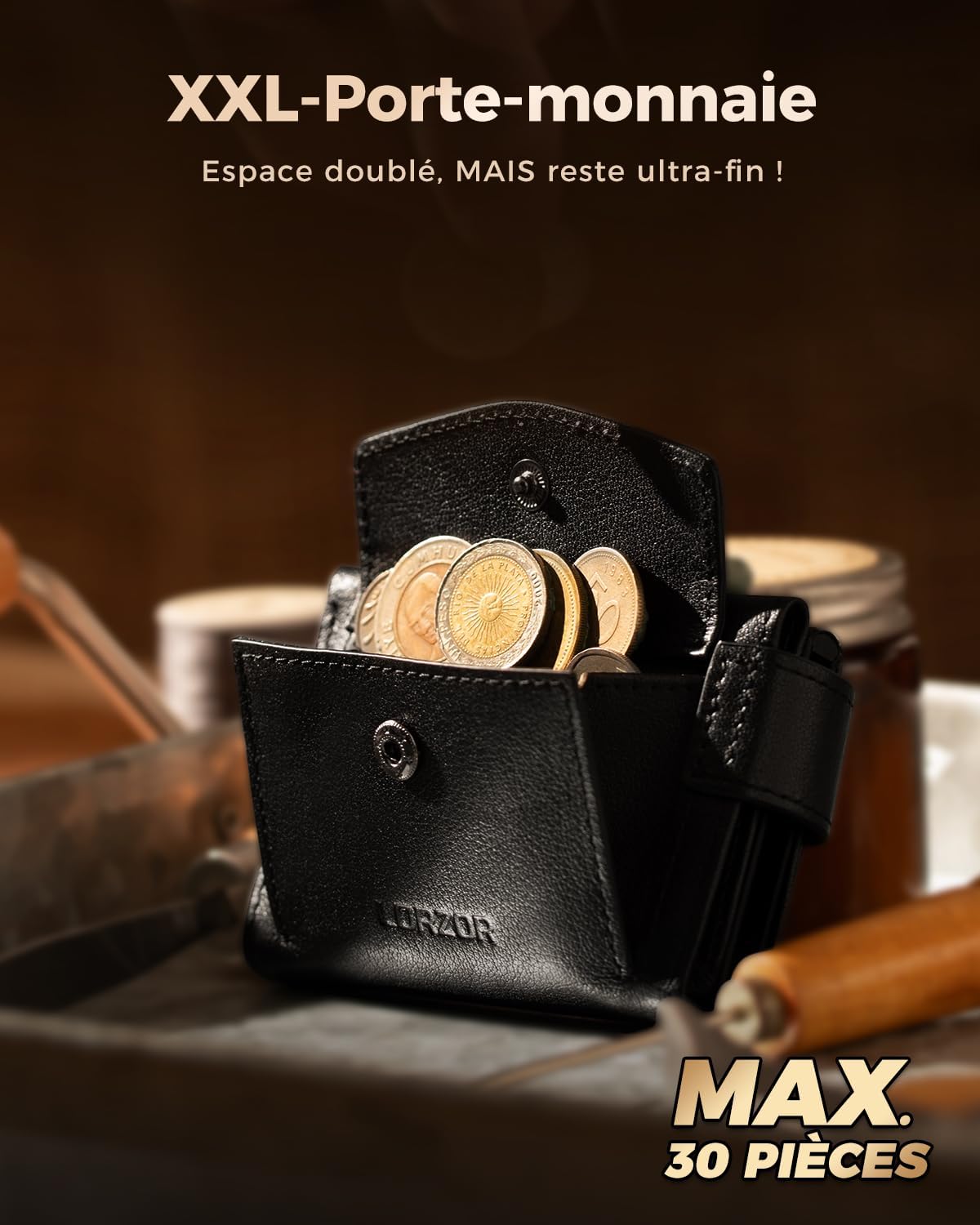 Detalle 2 de LORZOR Portefeuille Homme RFID slim 2 cm