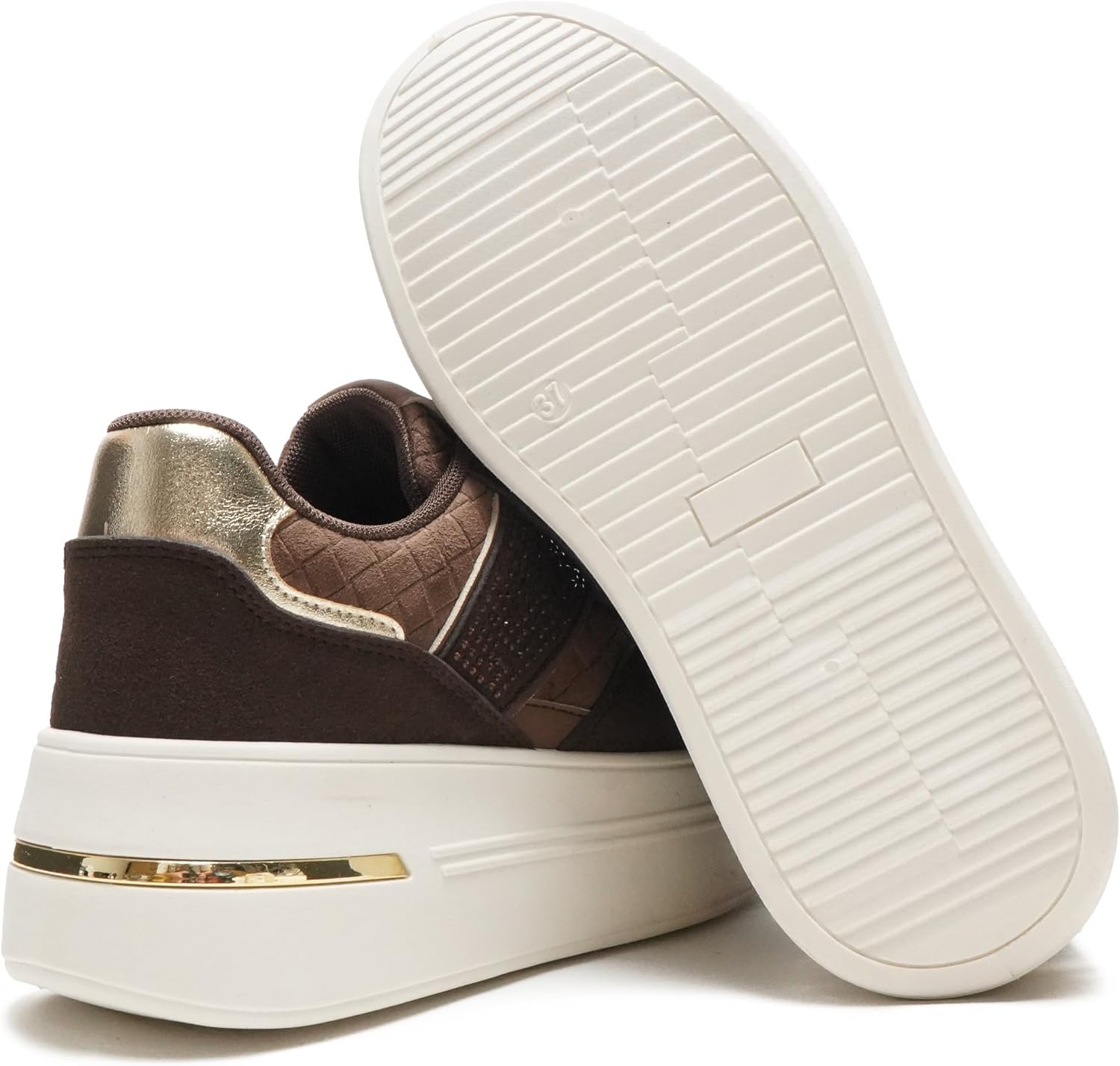 Thumbnail 3 de JOMIX damessneakers met dikke zool, synthetisch suède en pailletten