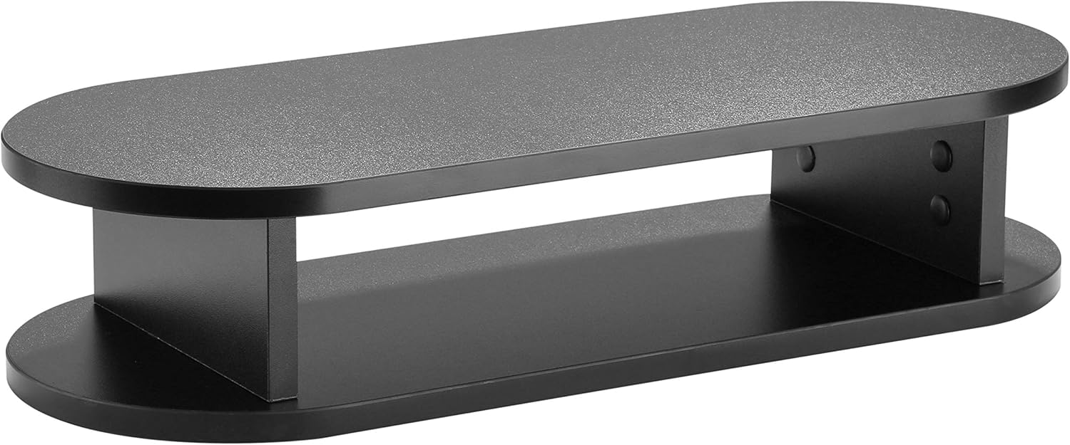Detalle de RICOO FS0116 Supporto monitor PC rialzo scrivania per schermo piatto e laptop, 2 ripiani 60 x 24 x 13 cm nero