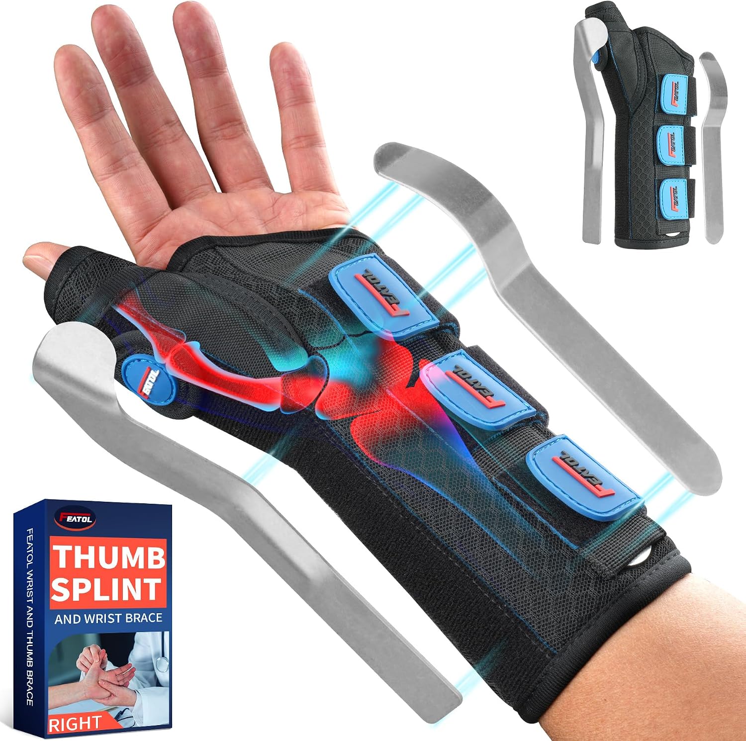 Detalle de FEATOL Carpal Tunnel Wrist Brace Night Support
