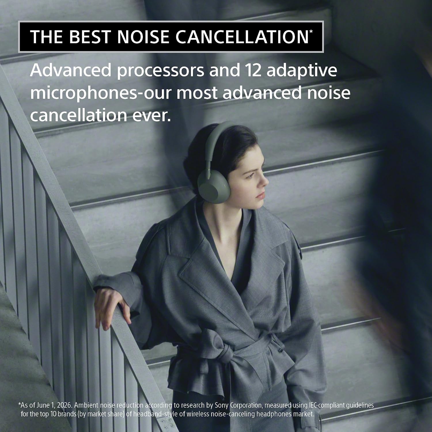 Detalle de Sony WH-1000XM6 WH1000XM6/G Wireless Noise-Cancelling Headphones, 12 Mics
