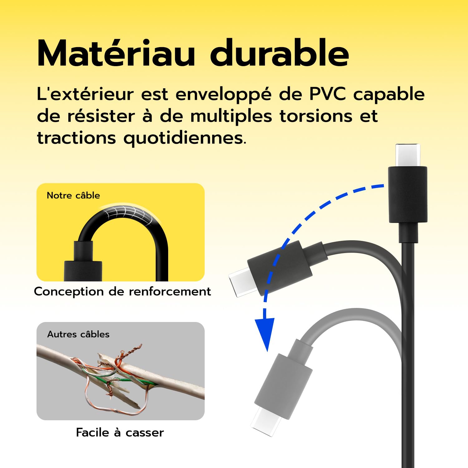 Thumbnail 3 de McBazel câble USB-C 60W (USB-C vers USB-C) 1,5 m pour Nintendo Switch 2/Switch/Switch OLED, manettes PS5 et Xbox Elite Series 2