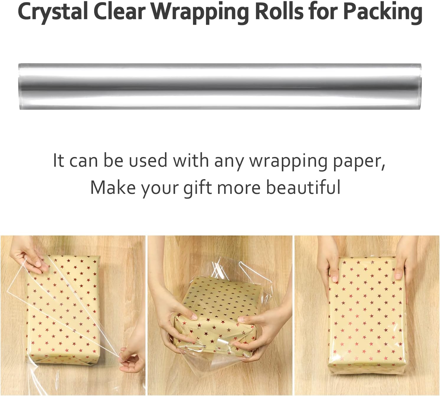 Thumbnail 5 de Nabance Clear Cellophane Wrap for Hampers (80cm x 30m, folded in half)