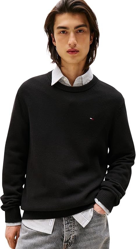 Detalle de Tommy Jeans Jersey Slim Fit hombre XS Negro