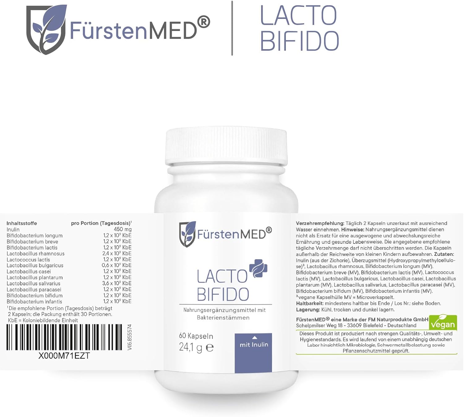 Thumbnail 3 de FürstenMED Lacto-Bifido 17,4 Mrd KbE Kapseln