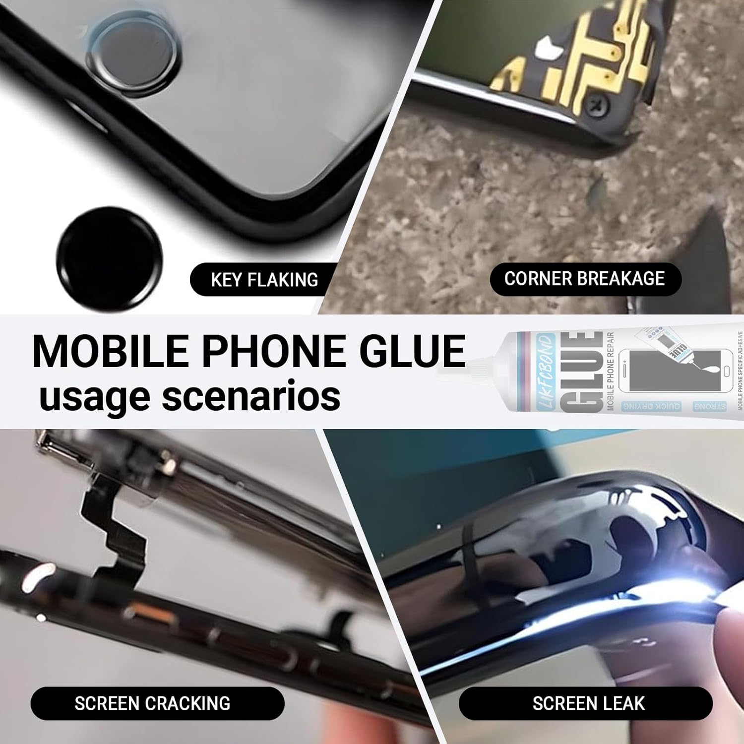 Thumbnail 4 de LIKFCBOND 2 Pièces 15ML Colle Écran Smartphone – Kit réparation précis et flexible