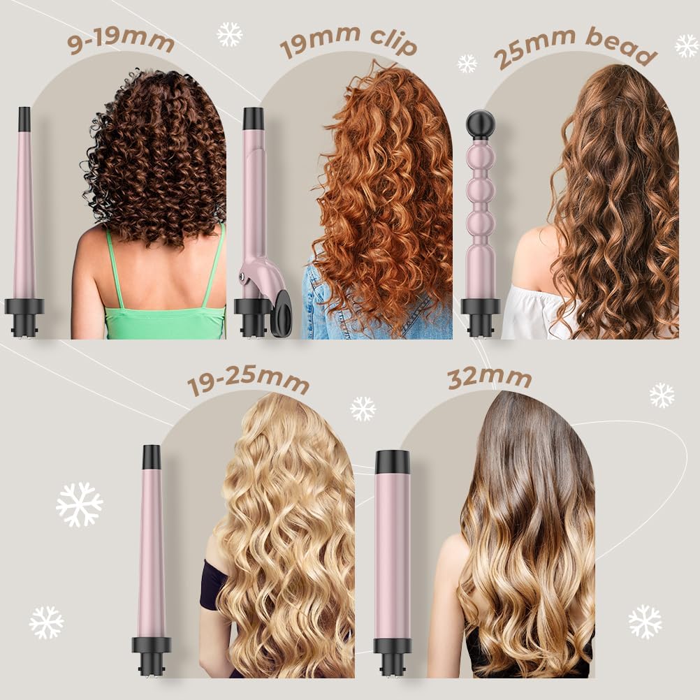 Thumbnail 1 de 5-in-1 Hair Curling Wand 10–32mm with LCD