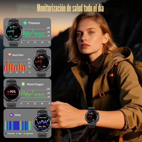 Detalle de Reloj Inteligente Jugeman Hombre con GPS y 160+ modos deportivos
