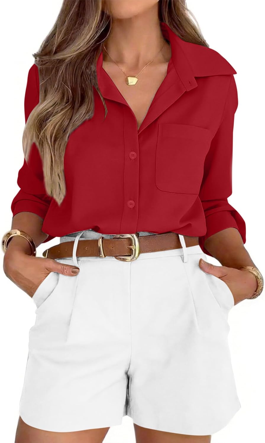 Thumbnail 6 de siliteelon Striped Button Down Shirt