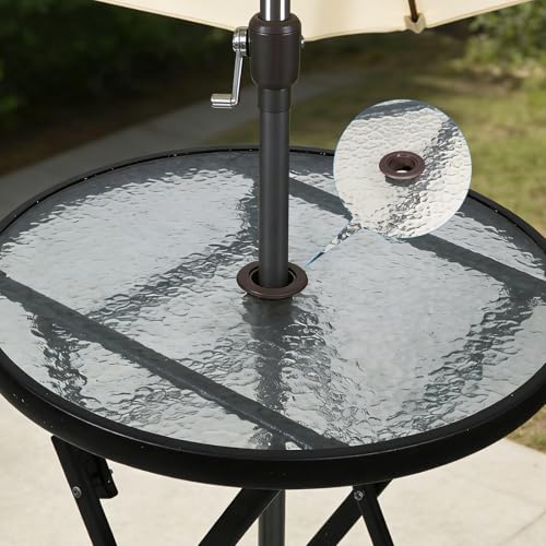 Detalle de SUQ I OME Patio Table Umbrella Hole Ring Plug and Cap Set, Brown