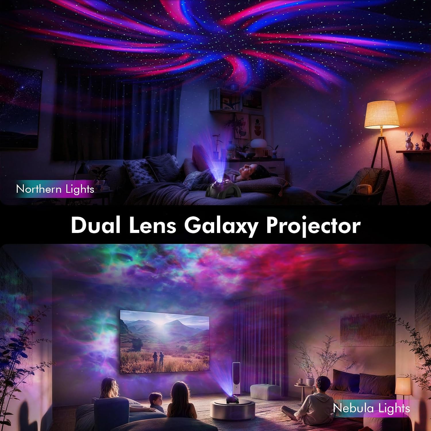 Detalle de Rossetta Dual Lens Galaxy Star Projector with 58 Light Effects, Bluetooth