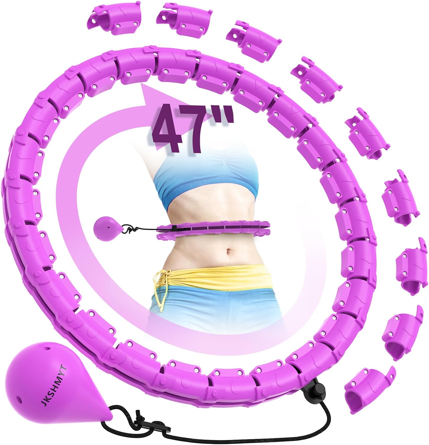 Thumbnail 5 de JKSHMYT Weighted Hula Hoop 47 Inch 🏋