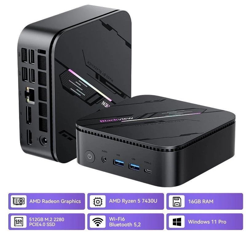 Detalle 1 de Blackview MP100PRO: Mini PC potente y silenciosa para creadores y empresas