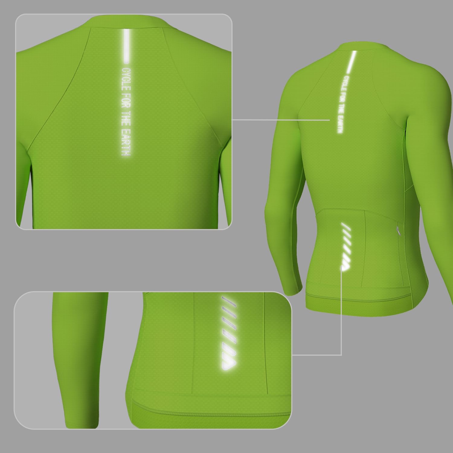 Detalle de Lo.gas Radtrikot Herren Kurzarm – Rennrad Trikot mit durchgehendem Reißverschluss und 3 Taschen