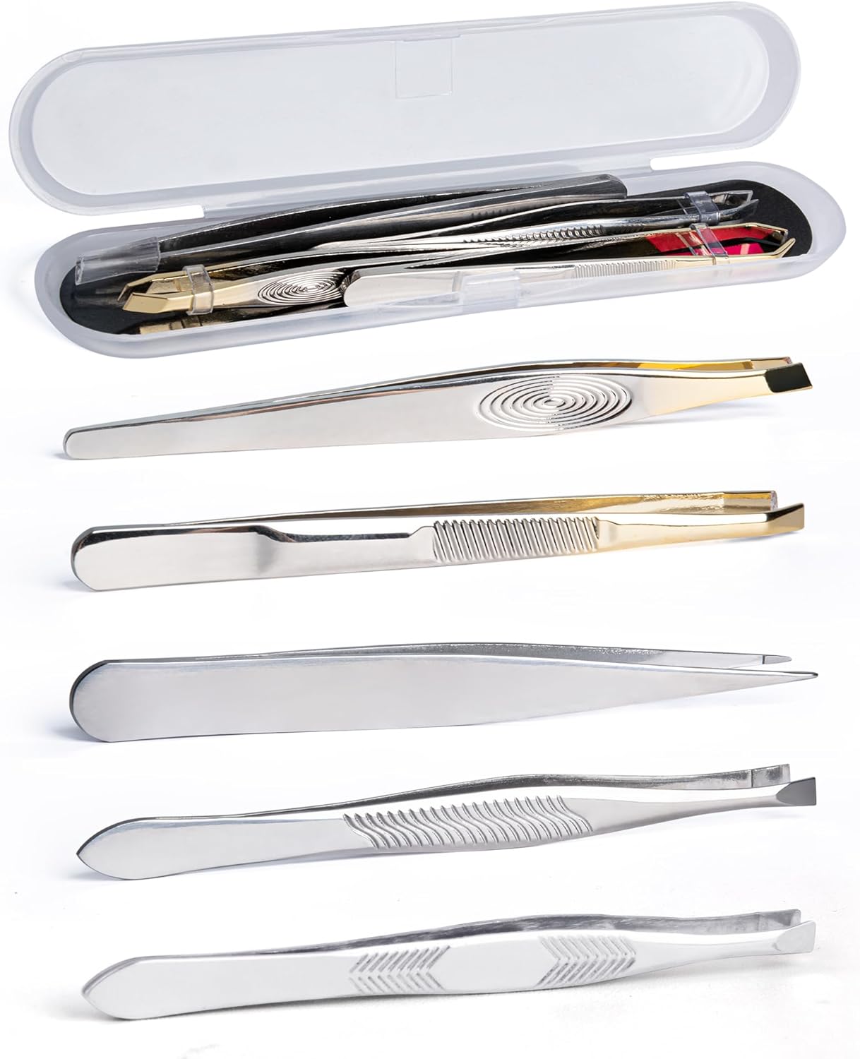 Facial hair tweezers set 5 pcs