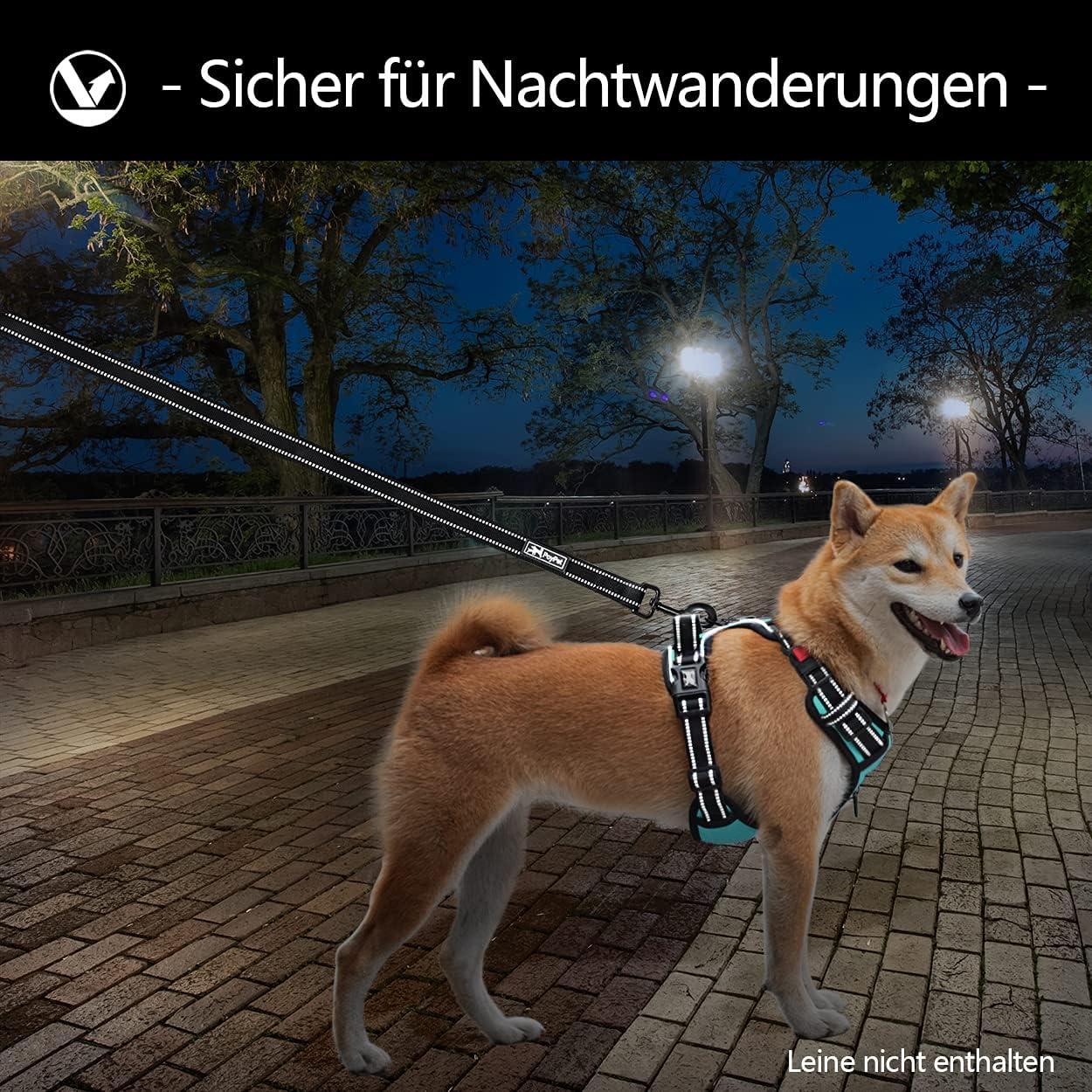 Thumbnail 4 de PoyPet Front Reflektierendes Hundegeschirr Größe M Mint Blau