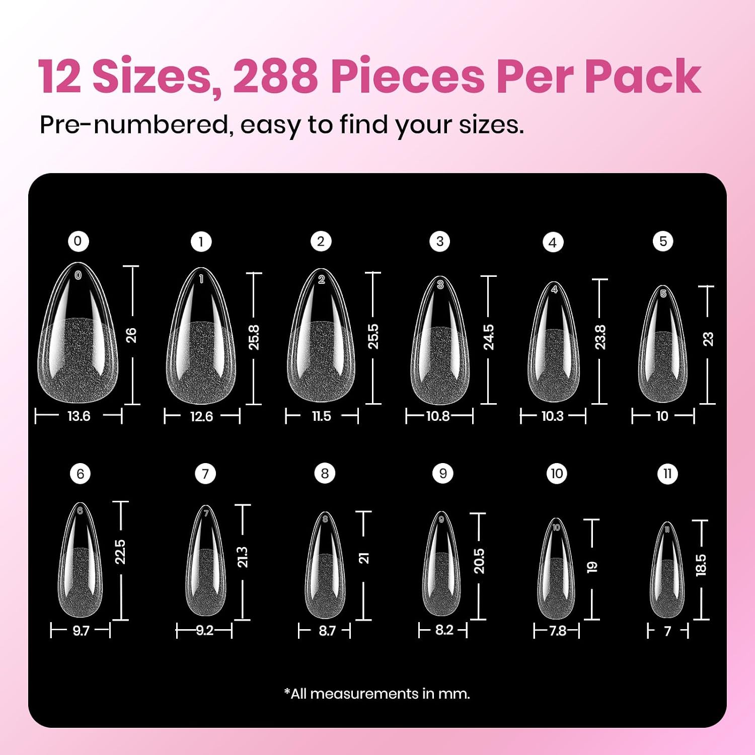 Detalle 2 de Beetles Almond Nail Tips, 288-Piece Set