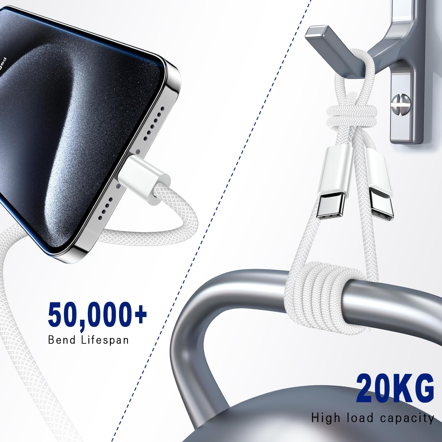 Detalle 2 de USB C to USB C Cable 3FT 60W Fast Charging Cable