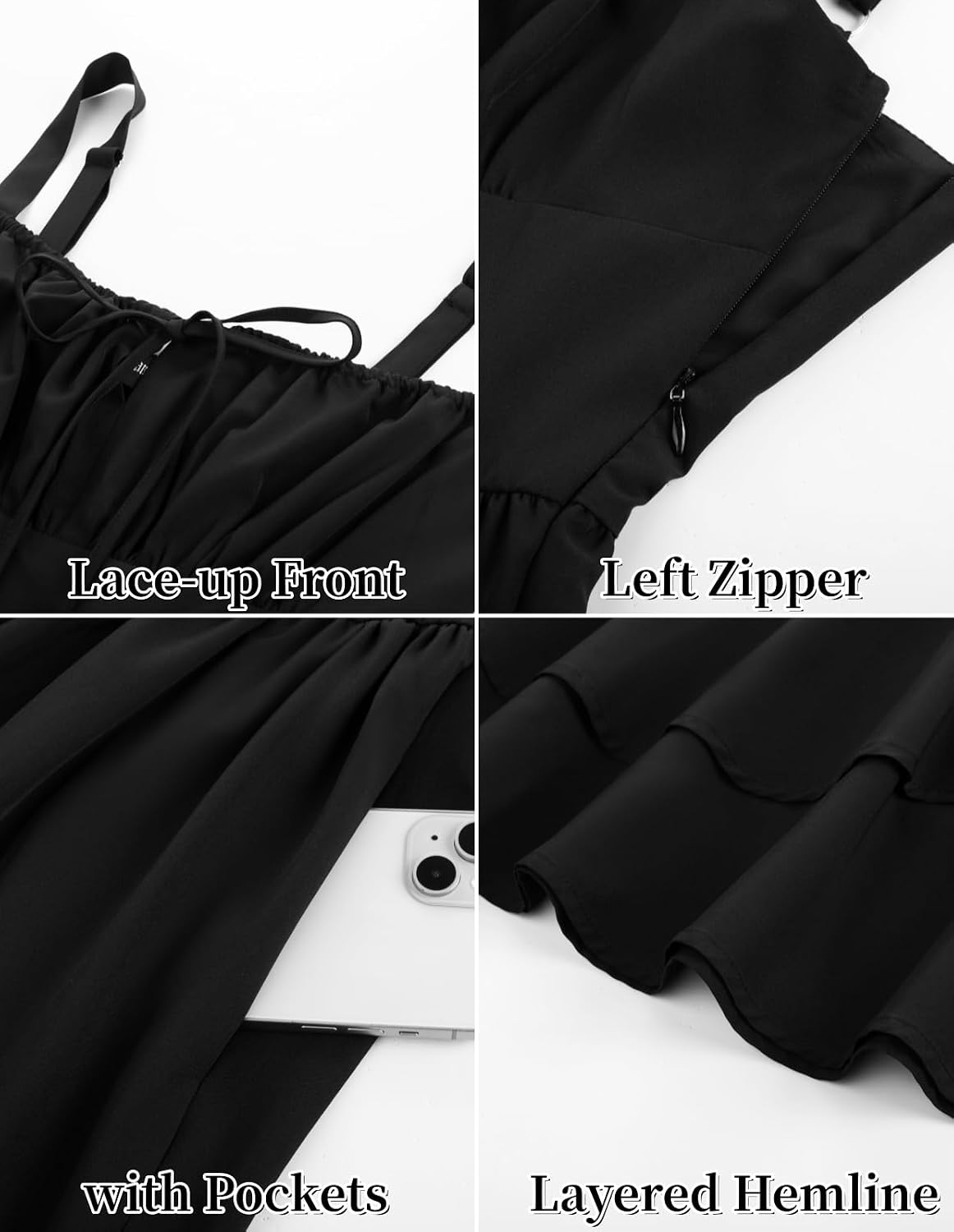 Thumbnail 6 de Scarlet Darkness Corset Mini Dress for Women, Adjustable Straps and Pockets