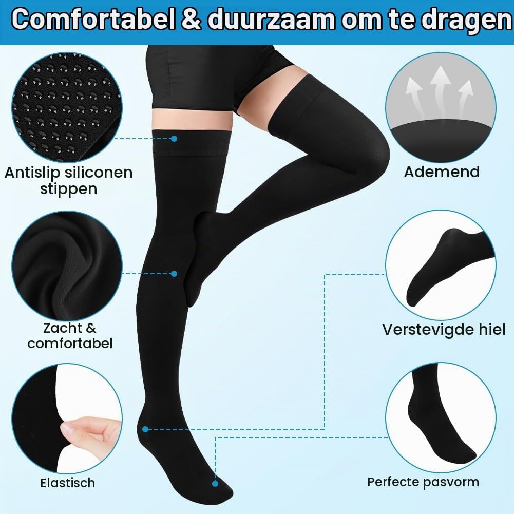 Detalle de AOOSA dijhoge compressiekousen, gesloten, ademend en 23-32 mmHg
