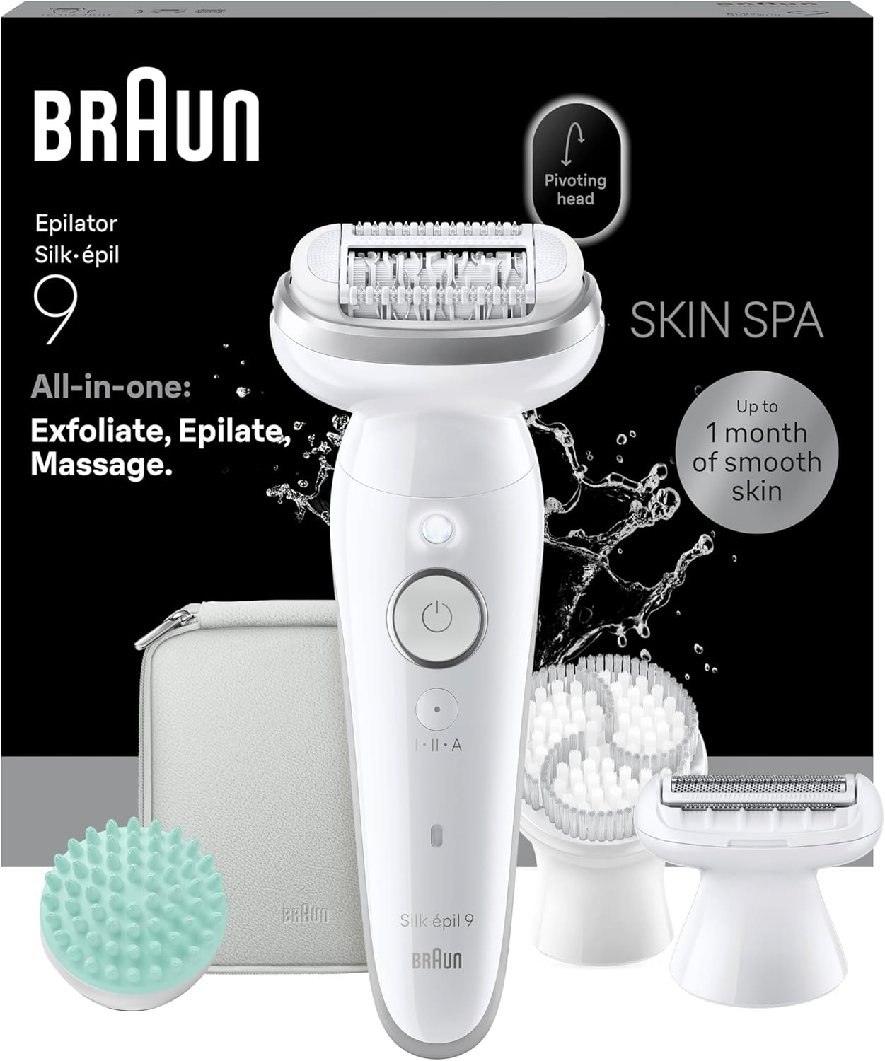 Braun Silk·épil 9 SkinSpa 9-080 : épilateur électrique femme étanche tout-en-un