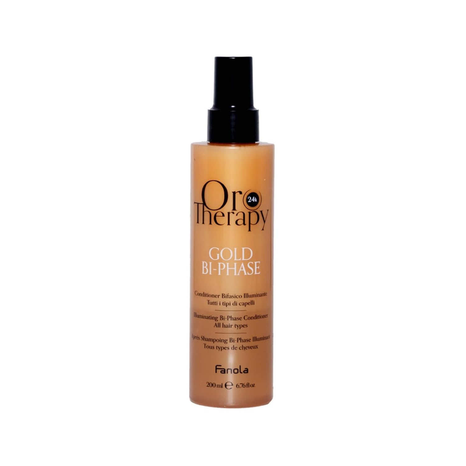 Detalle de Fanola Orotherapy Gold Bi_Phase Conditioner – Zweiphasiger Aufheller für alle Haartypen, 200 ml