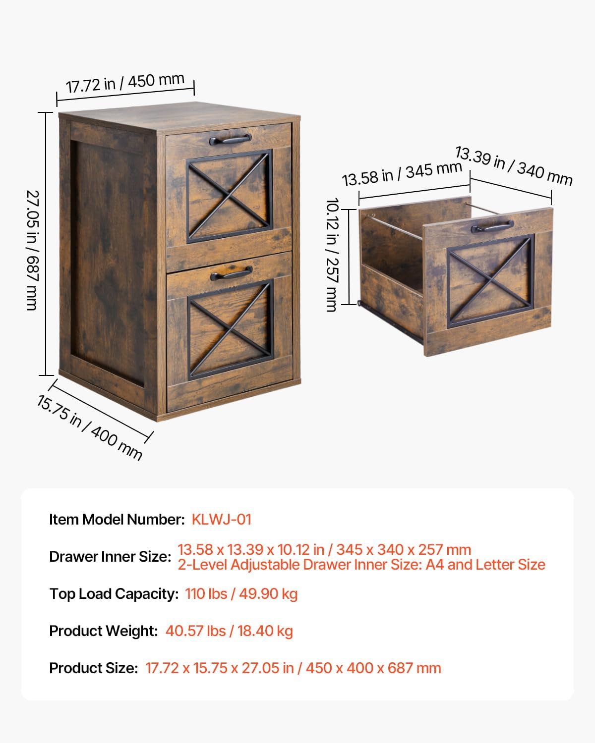 Thumbnail 2 de VEVOR File Cabinet, 2-Drawer