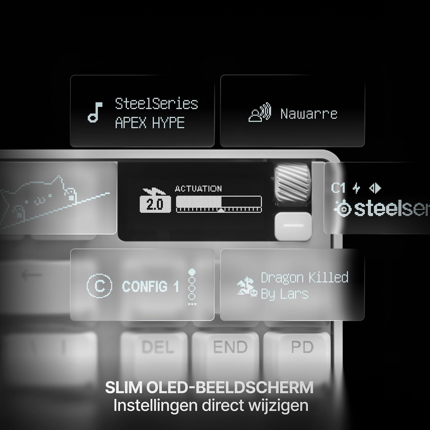 Detalle 2 de SteelSeries APEX PRO TKL Gen 3 gamingtoetsenbord met OmniPoint 3.0 en OLED