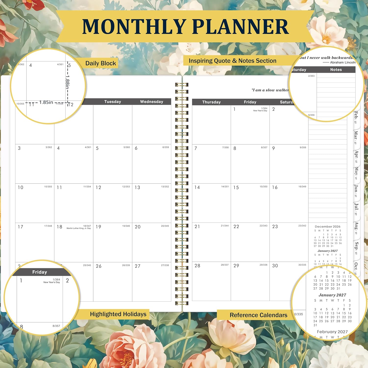 Detalle de Lemome 2027–2031 Monthly Planner, 9 x 11-Inch, Twin-Wire Binding