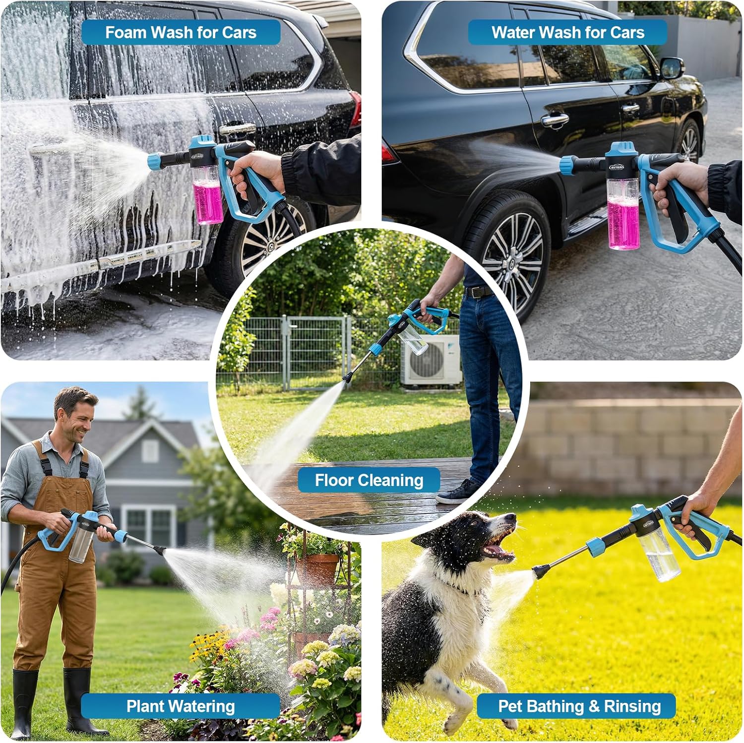 Thumbnail 6 de Crywag Car Wash Foam Gun for Garden Hose: Thick Foam, Safe Scrub & 3 Spray Modes